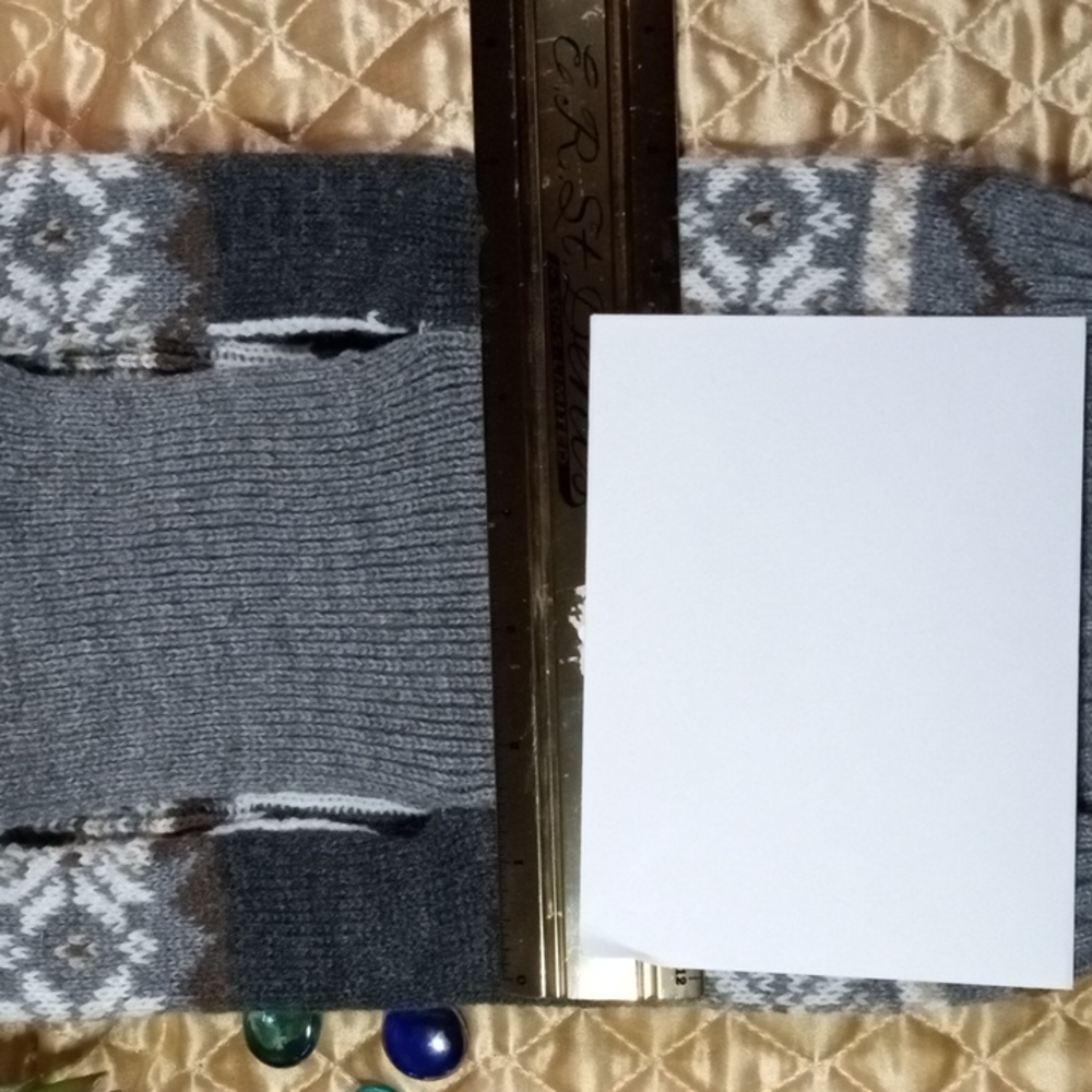 🐶 Simply Dog Sweater WOOF Gray White Tan Brown Knit Pet Outfit Size Medium - Picture 4 of 8